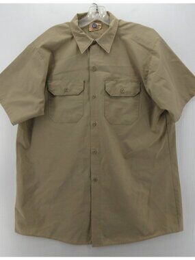 VINTAGE Big Ben Shirt Large Khaki 70s Button Up Utility Workwear *